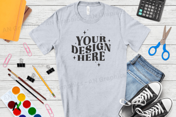 Mastering T-Shirt Design with the Back to School Bella Canvas Mockup 062